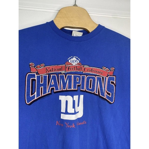 Vintage 2001 Lee Sport Unisex Short Sleeve T-Shirt Blue XL‎ New York Giants NFL - Picture 5 of 11